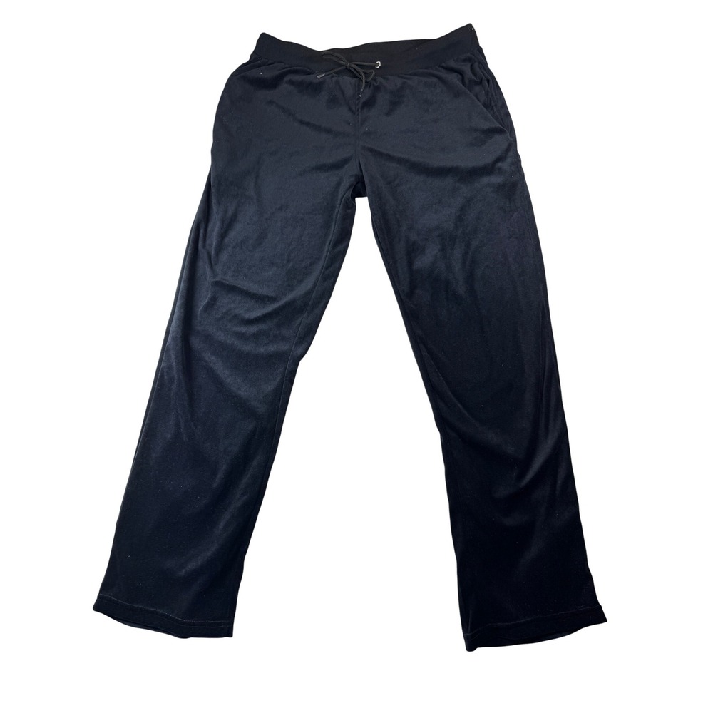 Tracksuit Black Velour Pants XL Extra Large Lounge Drawstring Pockets Casual